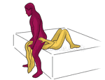 Posição de sexo #477 - Saco de chá. (sexo oral, broche, posição de pé). Kamasutra - Imagens, fotos