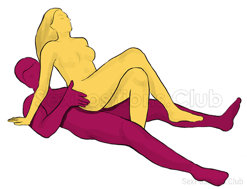 Sex position #15 - Swing. (cowgirl, from behind, woman on top). Kamasutra - Photo, picture, image