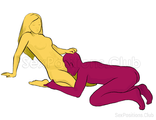 Sex position #37 - Cleopatra. (cunnilingus, kneeling, sitting). Kamasutra - Photo, picture, image