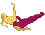 Sex Position #62 - Mast. (cunnilingus, lying down, oral sex). Kamasutra - Photo, picture, image