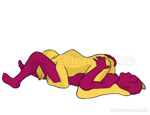 Sex position #182 - Pendant. (69 sex position, blowjob, lying down, oral sex, woman on top). Kamasutra - Photo, picture, image