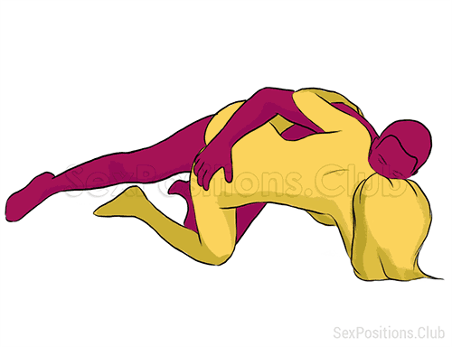 Sex position #148 - Plaid. (kneeling, sideways). Kamasutra - Photo, picture, image