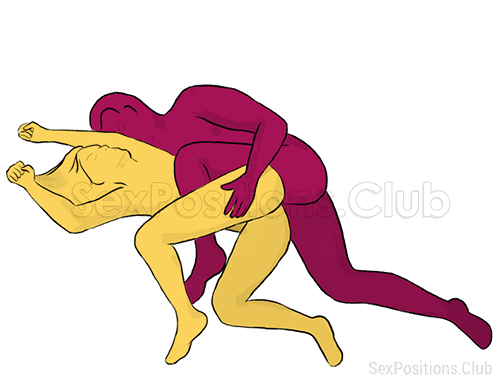 Sex position #52 - Creme brulee. (from behind, lying down, rear entry, sideways, spooning). Kamasutra - Photo, picture, image