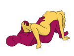Sex position #53 - Precipice. (cowgirl, reverse, woman on top). Kamasutra - Photo, picture, image