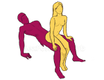 Sex position #90 - Bench. (cowgirl, from behind, woman on top). Kamasutra - Photo, picture, image
