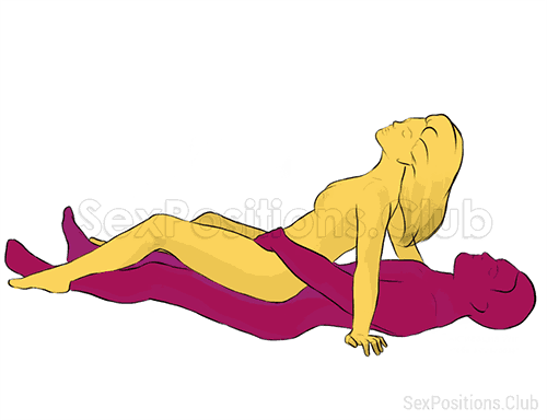 Sex position #102 - Libido. (cowgirl, from behind, woman on top). Kamasutra - Photo, picture, image