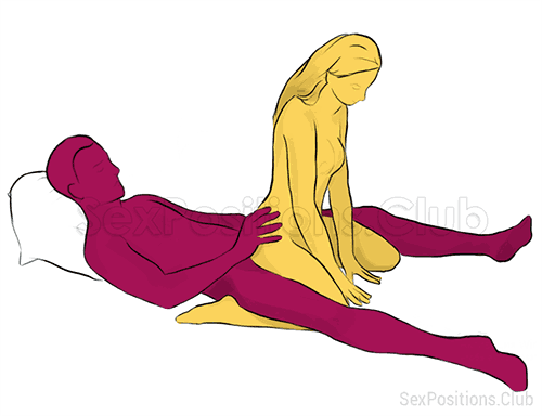 Sex position #41 - Nun. (cowgirl, from behind, woman on top). Kamasutra - Photo, picture, image