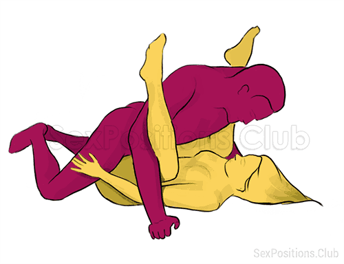 Eagle sex position (face to face, lying down, man on top). Kamasutra - Photo, picture, image