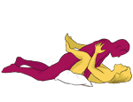 Sex position #29 - Harmony. (face to face, lying down, man on top). Kamasutra - Photo, picture, image
