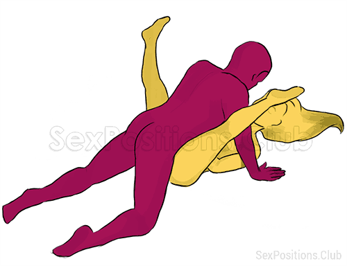 Sex position #55 - Spread Eagle. (face to face, lying down, man on top). Kamasutra - Photo, picture, image