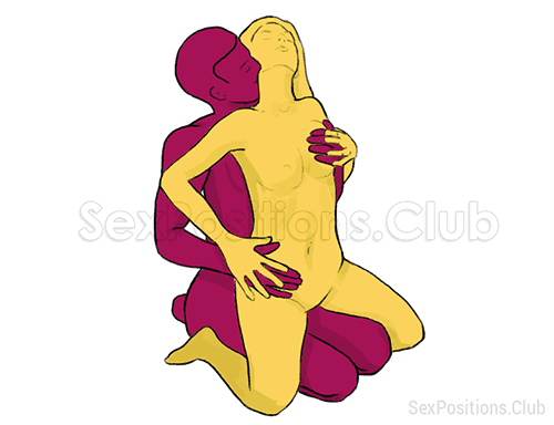 Sex position #128 - Lap Dance. (from behind, sitting, woman on top). Kamasutra - Photo, picture, image