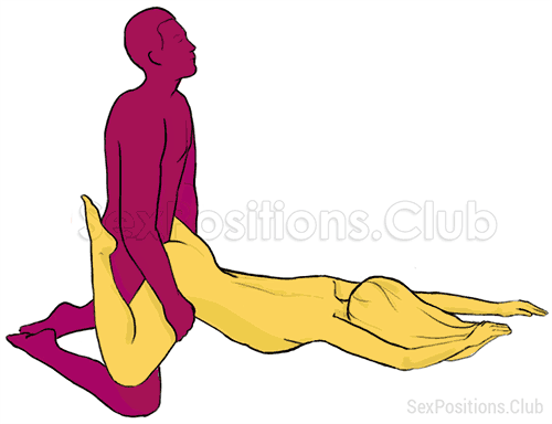 Wheelbarrow sex position (doggy style, from behind, kneeling, rear entry). Kamasutra - Photo, picture, image