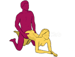 Sex position #30 - Excavations. (doggy style, from behind, kneeling, rear entry). Kamasutra - Photo, picture, image