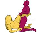 Sex position #117 - Pretzel. (kneeling, right angle). Kamasutra - Photo, picture, image