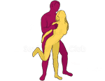 Sex position #33 - Hook. (from behind, rear entry, standing). Kamasutra - Photo, picture, image