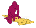 Sex position #155 - Jockey. (from behind, man on top, rear entry). Kamasutra - Photo, picture, image
