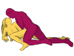 Sex position #34 - Cancer. (lying down, man on top, rear entry). Kamasutra - Photo, picture, image