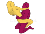 Sex position #225 - Elephantl. (face to face, kneeling, standing, woman on top). Kamasutra - Photo, picture, image
