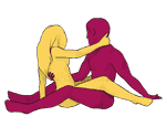 Sex position #242 - Gemini. (face to face, sitting). Kamasutra - Photo, picture, image