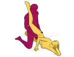 Sex position #227 - Spiderman. (kneeling, man on top, right angle). Kamasutra - Photo, picture, image