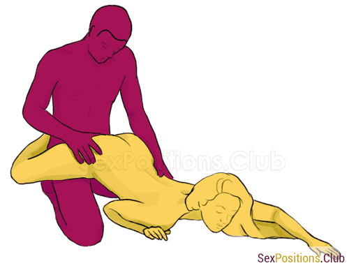 Sex position #236 - Concubine. (doggy style, from behind, kneeling, rear entry). Kamasutra - Photo, picture, image