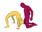 Sex position #385 - Сrazy blowjob. (oral sex, blowjob, kneeling). Kamasutra - Photo, picture, image