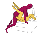 Sex position #350 - XXX (on the armchair). (man on top, right angle). Kamasutra - Photo, picture, image