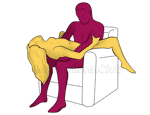 Sex position #323 - Truck (on the armchair). (right angle, sitting). Kamasutra - Photo, picture, image