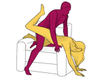 Sex position #337 - Dutch oven (on the armchair). (doggy style, from behind, rear entry). Kamasutra - Photo, picture, image