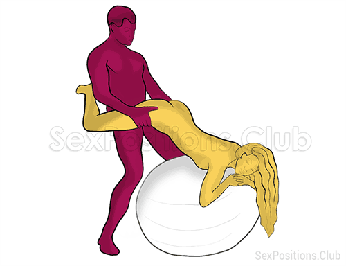 Sex position #263 - Pioneer (on the ball). (from behind, rear entry, standing). Kamasutra - Photo, picture, image