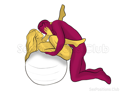Sex position #402 - Hummingbird (on the ball). (face to face, kneeling). Kamasutra - Photo, picture, image