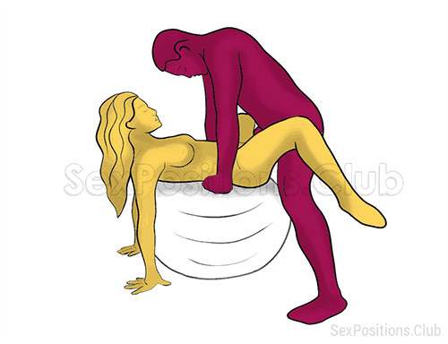 Sex position #360 - Hard worker (on the ball). (man on top, standing). Kamasutra - Photo, picture, image