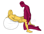 Sex position #381 - Conqueror (on the ball). (right angle, kneeling). Kamasutra - Photo, picture, image