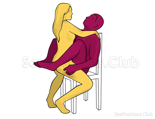 Sex position #539 - Amazon on a Chair (on the chair). (face to face, sitting). Kamasutra - Photo, picture, image