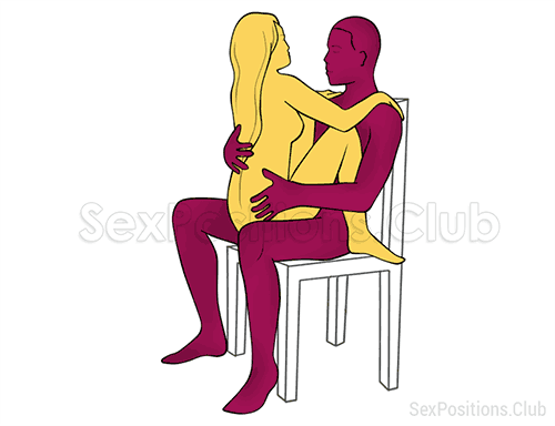 Sex position #432 - Fireworks (on the chair). (woman on top, face to face, sitting). Kamasutra - Photo, picture, image