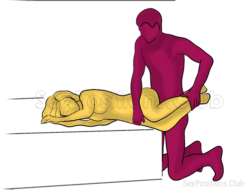 Sex position #382 - Screw (on the bed). (anal sex, from behind, rear entry, kneeling). Kamasutra - Photo, picture, image