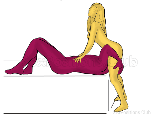 Sex position #431 - Сar mechanic (on the bed). (oral sex, cunnilingus, woman on top). Kamasutra - Photo, picture, image