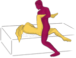 Sex position #461 - Wrestling (on the bed). (right angle, standing). Kamasutra - Photo, picture, image