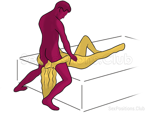 Sex position #509 - Tea bag - 2 (on the bed). (oral sex, blowjob, standing). Kamasutra - Photo, picture, image
