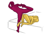 Sex position #253 - Unique styles (on the bed). (doggy style, from behind, rear entry,standing). Kamasutra - Photo, picture, image