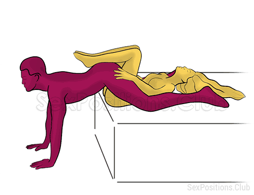 Sex position #469 - Tight pussy. (reverse, lying down). Kamasutra - Photo, picture, image