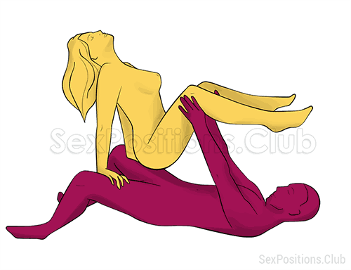 Sex position #310 - Swing - 2. (anal sex, cowgirl, woman on top, right angle). Kamasutra - Photo, picture, image