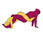 Sex position #453 - Tangle. (woman on top, reverse). Kamasutra - Photo, picture, image