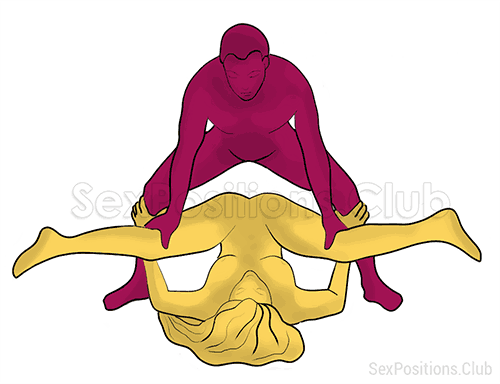 Sex position #207 - Piledriver. (anal sex, reverse, man on top, standing). Kamasutra - Photo, picture, image