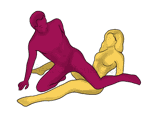 Sex position #262 - Sower. (criss cross, reverse, man on top). Kamasutra - Photo, picture, image