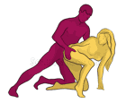 Sex position #322 - Сanadian. (anal sex, doggy style, from behind, rear entry, kneeling). Kamasutra - Photo, picture, image