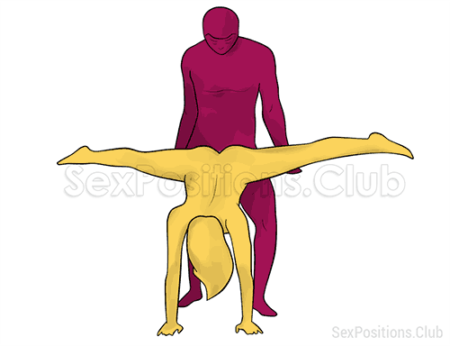 Sex position #277 - Spark. (handstand, from behind, rear entry, standing). Kamasutra - Photo, picture, image