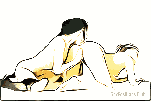 Lesbian Sex Position #65 - ass kissing and G-spot stimulation