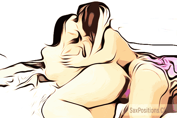 Lesbian Sex Position #78 - strapon, spooning, side by side